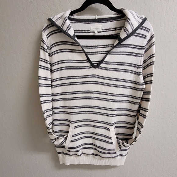 Lou & Grey Knit Cashmere Striped Hooded sweater Small - Picture 3 of 14